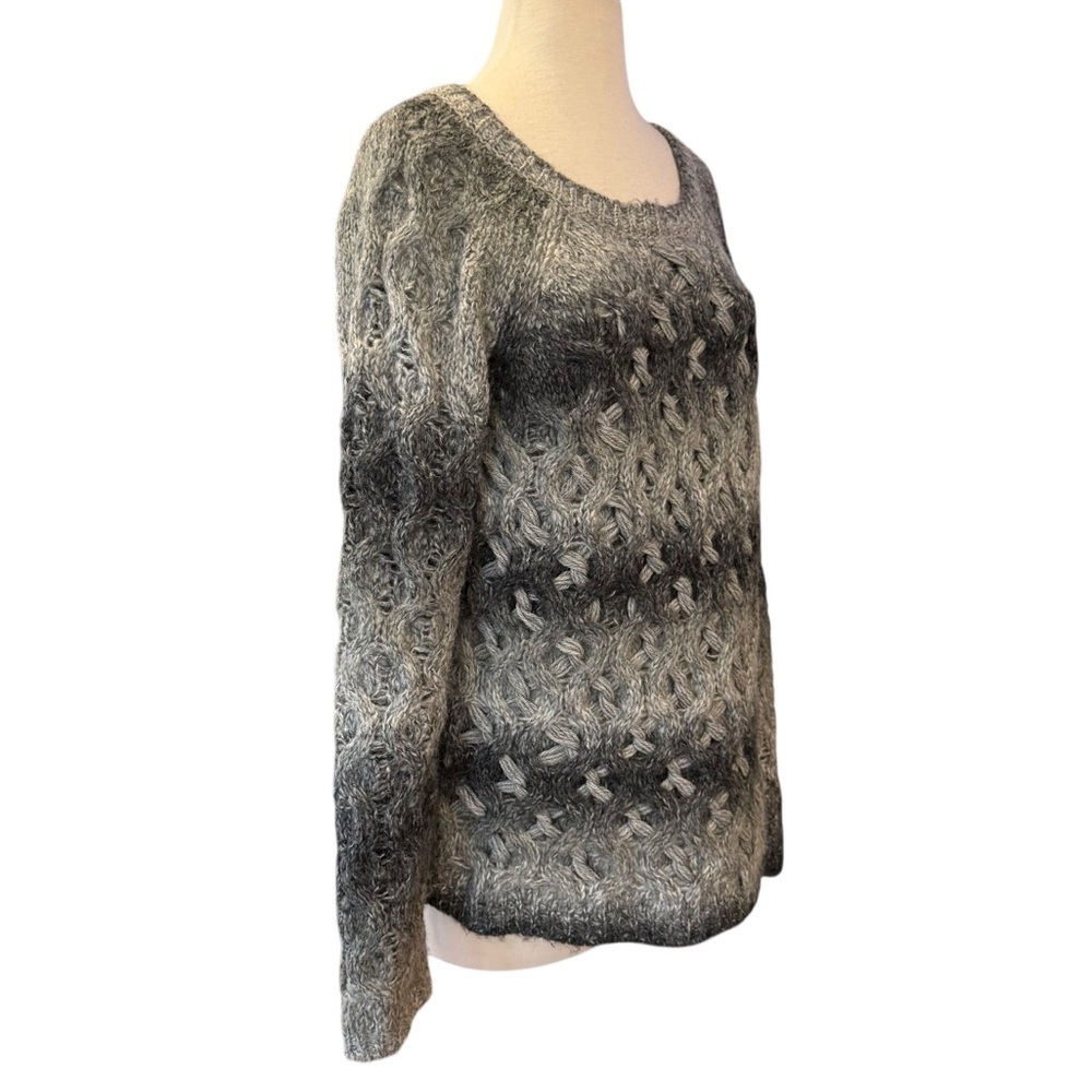 Sundance Gradient Gray Wool Blend Knit Sweater Size Large - Picture 3 of 11